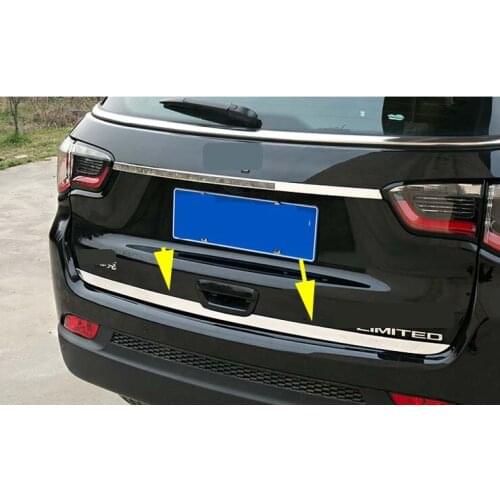 Rear Door Trunk Lid Low Cover Trim For 2017-2021 Jeep Compass New Decoration Steel Style 1PCS