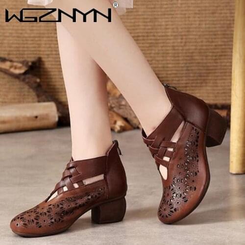 2021 Summer Shoes Thick Bottom Flat Platform Sandals for Women Genuine PU Leather Fashion Wedges Women Sandals Fashion Shoes