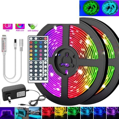 10/20M LED Strip RGB 5050 Light DC12V LED Light Strip RGB Tape SMD Flexible Diode Tape + 44Key Remote Controller Power Supply