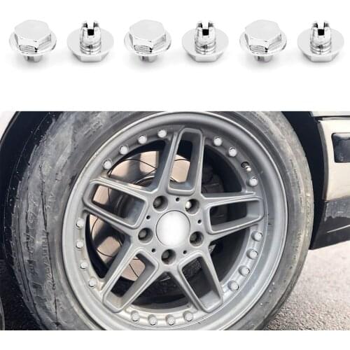 100pcs Universal Wheel Rivets Nuts Rims Lip Alloy Studs Chrome Silver