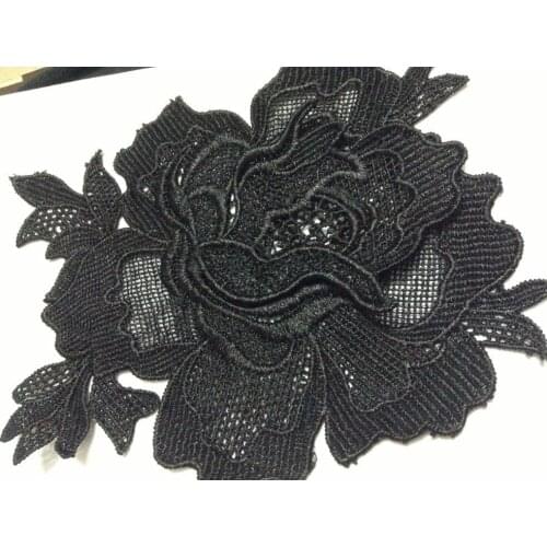 13cm*16cm water soluble polyester heavy embroidery double-layer flower sew-on patches,embroidery sew-on applique, XERY13607