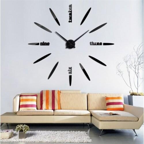 2021 Diy Home Decoration Wall Clock Acrylic Mirror Wall Sticker Clock Strange Digital Silent Sports Watch