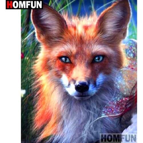 HOMFUN Full Square/Round Drill 5D DIY Diamond Painting "Animal fox" 3D Diamond Embroidery Cross Stitch Home Decor A20152
