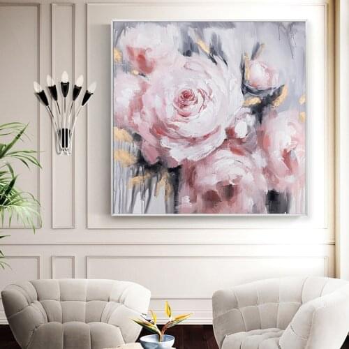 EECAMAIL 5D DIY Full Diamond Painting No Frame Peony Flower Luxury Nordic Restaurant Corridor Diamond Embroidery Painting