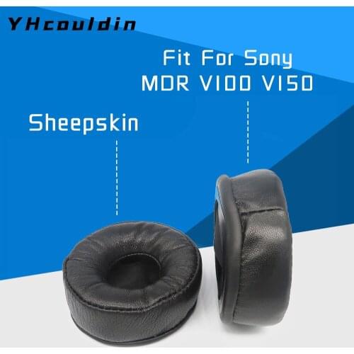 Sheepskin Earpads for Sony MDR V100 V150 Headphone Accessaries Replacemnt Ear Cushions Pads Genuine Real Leather Memory Foam