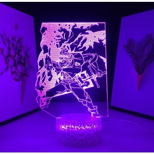 Black Clover Anime Figure Asta 3D Lamp for Child Bedroom Decor Night Light Kids Birthday Gift Manga Black Clover Table Lamp