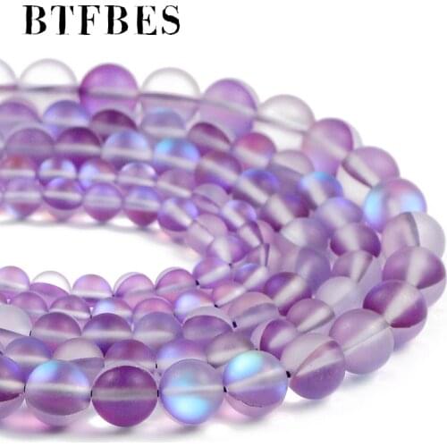 Natural Purple Frosted Matte Labradorite Stone Beads Round Spacer Loose Beads For Jewelry Making DIY Bracelets Necklace 6/8/10mm