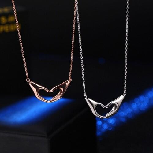 Original Europe & America hand than love S925 sterling silver pendant necklace 2020 woman DIY fine jewelry Valentines Day gifts
