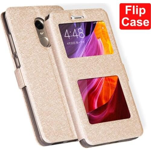 Open window cover For xiaomi redmi Note 4 Case phone cover PU leather stand Cases For xiaomi redmi Note4 flip shell back cover