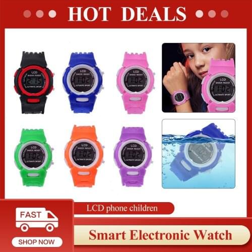 LCD Round Phone Childrens Smart Electronic Watch Cartoon Childrens Electronic Watches