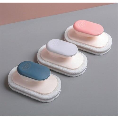 Sponge Table With Handle Cleaning And Scrubbing Pot Scrubbing Kitchen Dishwashing Domestic Pot Descaling Brush Kitchen Bathroom