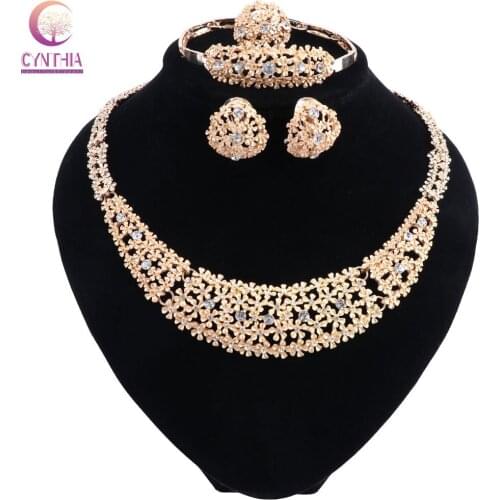 CYNTHIA Fashion Statement Jewelry Set Brand Dubai Gold-color Jewelry Set Nigerian Wedding Woman Accessories Jewelry Set