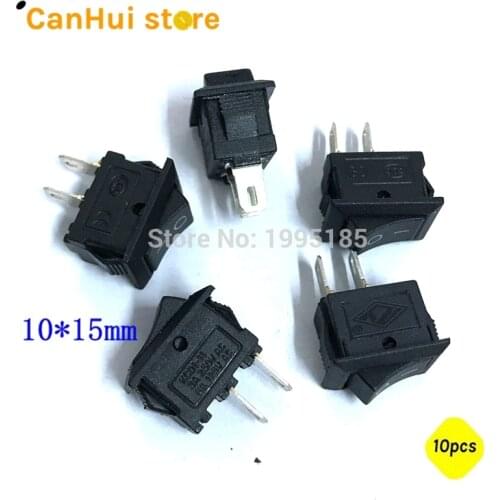 10pcs 10*15mm SPST 2PIN ON/OFF Boat Rocker Switch 3A/250VAC Car Dash Dashboard 10*15 Sell At Loss 15*10 Black Push Button 10x15