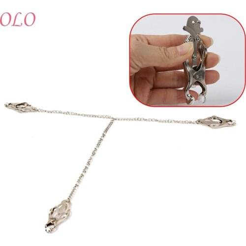 OLO Metal Chain Breast Clips Clitoris Nipple Stimulator Erotic Toys Nipple Clamps SM Bondage Sex Toys for Couple Adult Games