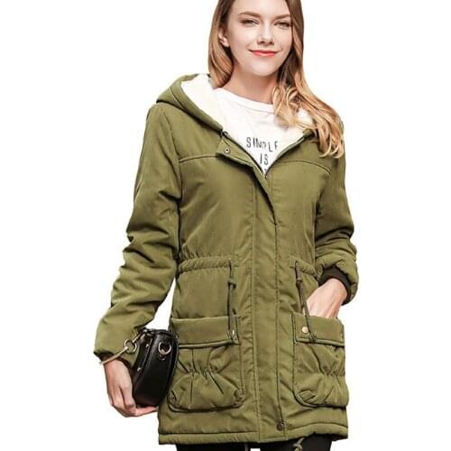 2019 Winter New Lambswool Women Jacket Thick Warm Cotton Coat Female Slim Long Hooded Jackets Windproof Parka Coats Plus Size