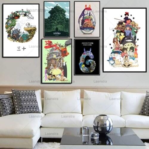 Picture Poster Studio Ghibli Pays Tribute To Pictures of Japanese Moving Cartoon Painting Art Canvas Wall for Home Decor