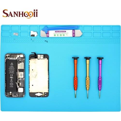 SANHOOII 35*25cm Heat-resistant Silicone Pad BGA Solder Station Repair Heat Insulation Desk Maintenance platform Mat Tool