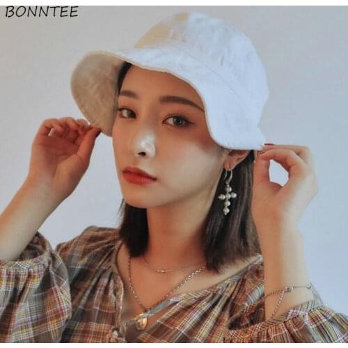 Hats Women Bowknot Solid Lace Up All-match Vacation Sun-protection Simple Casual Female Elegant Shade Student Korean Style Dome