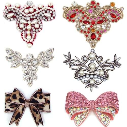 Mix Rhinestone Appliques Patches Clear Flatback Crystal Claw Pearl Strass Sew On Rhinestones For Clothes/Wedding Dresses/Shoes