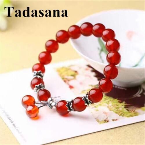 10mm Beads Red Agates Natural Stone Bracelet Women Accessories Handmade Lucky Jewelry Gift Wholesale