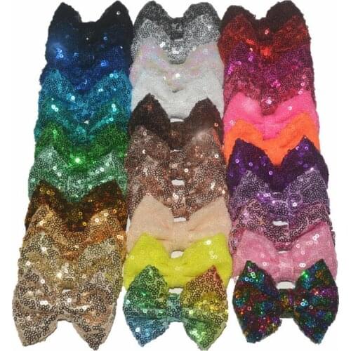 10pcs/lot Sequin Hair Bow WITHOUT Hair Clips Girls Glitter Bow For Kids DIY Headband Hair Bands Hair Accessories