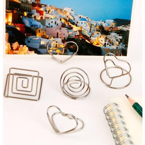 10pcs Place Memo Card Holder Lovely Wire Table Number Holders With Base Wedding