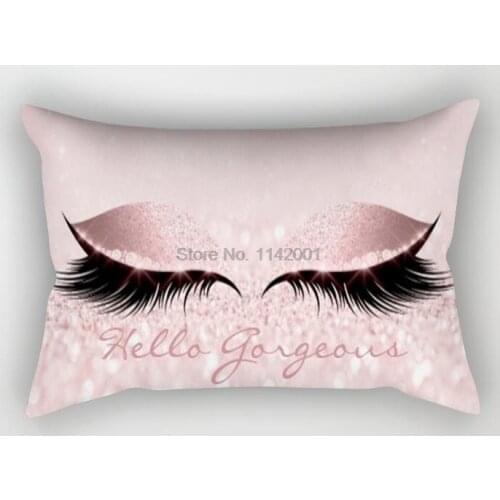 100pcs 30x50cm Pillow Cases Beautiful Eyes Print Eyelash Out Soft Velvet Solid Pillow Cover