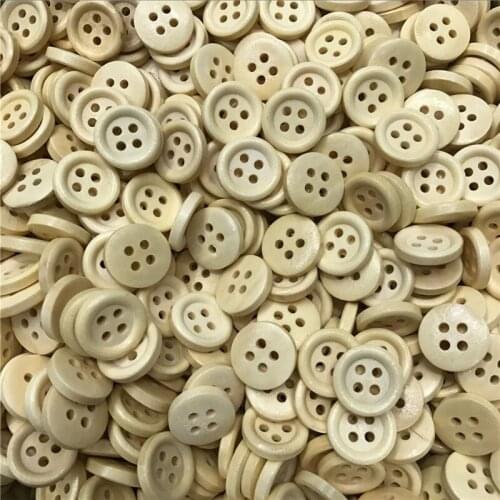 300PCS 4-Holes Wood Button Color Round Mixed Wood Buttons Clothing Decor Sewing Scrapbooking Home 15mm