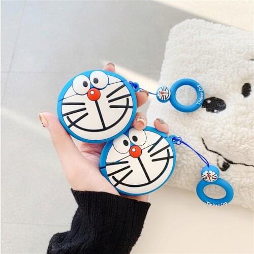 3D Cute Cartoon Japan Doraemon Blue Machine Cat Protection Headset Cover For Apple Airpods Pro 1 2 Soft Silicone Earphone Cases