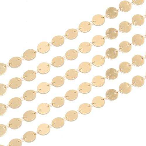 4MM/8MM width Stainless Steel round charm Link chain in Bulk for Necklace Jewelry Accessories DIY Making rose gold/gold tone