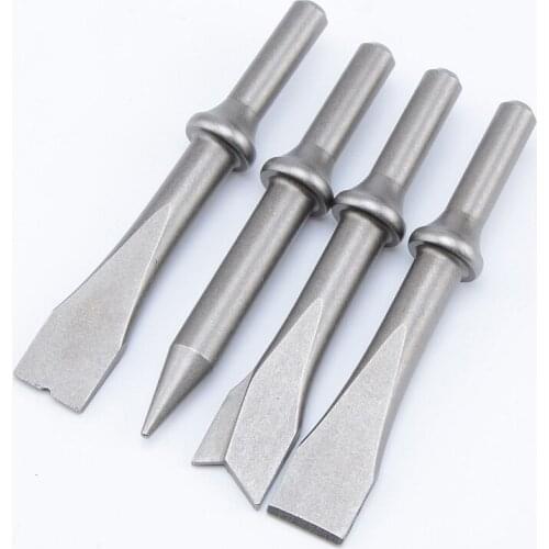 4pcs/set Round Shank 120mm Long gas shovel head impact tool flat shovel air shovel set rust pneumatic tool accessories
