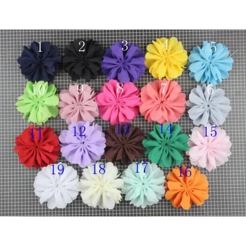 7CM Wholesale Satin Ribbon Multilayers fabric flowers for headbands baby girl DIY hair styling accessories