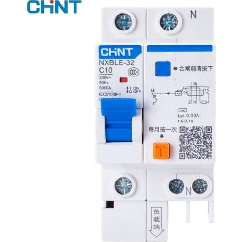CHNT NXBLE-32 Residual current operated circuit breaker RCBO 6KA type C 1P+N 30mA 230 V 240V 50HZ 6A 10A 16A 20A 25A 32A