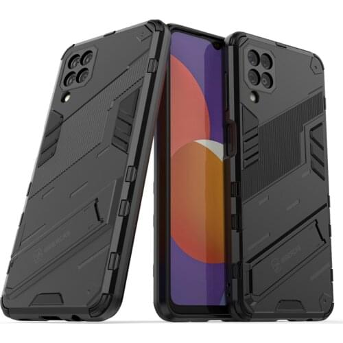 Phone Holder Case For Samsung Galaxy M12 Case Hard Armor Full Cover For Samsung M12 M02 M31 M51 A22 A82 S21 Case For Samsung M12