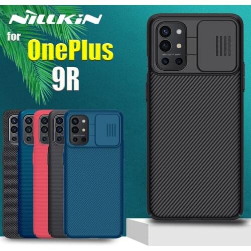 OnePlus 9R Case NILLKIN Slide Camera Protect Lens Protection Privacy Hard Frosted Textured Fiber Cover on One Plus 9R Funda Capa