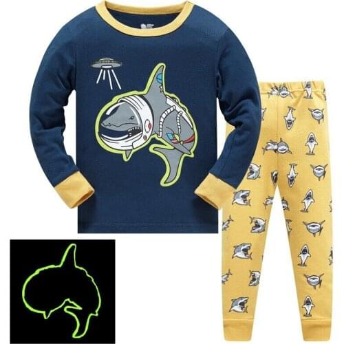 Kids Pajamas Sets boys Dinosaur pattern night suit Children cartoon Sleepwear Boys Pyjamas kids 100% Cotton nightwear size 3-8Y