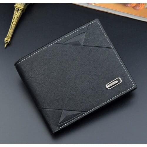 Men Short Bifold Faux Leather Masculina Billetera Credit ID Card Holder Wallet Billfold Purse Clutch Solid Hombre Business Slim