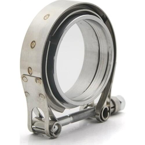4.0"Inch SUS 304 Steel Stainless Exhaust V Band Clamp Flange Kit Quick Release Clamp Flange