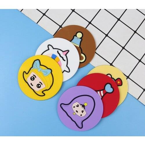 Round Anti-scalding Non-slip Rubber Coaster Bar Coaster Creative Cartoon Wind Coaster Pvc Soft Rubber Insulation Pad