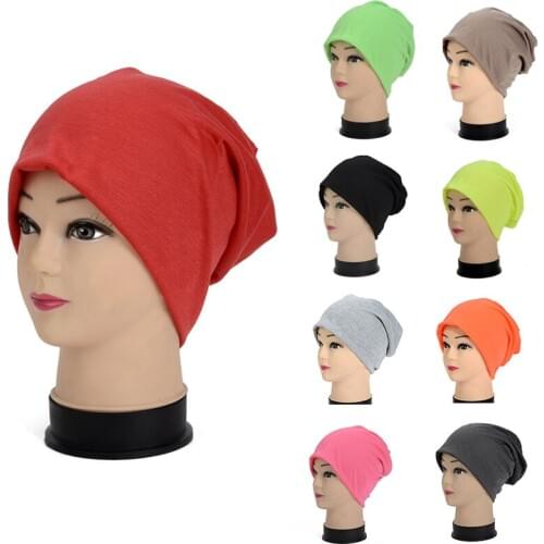 Fashion Korean Turban Hat Polyester Candy Color Head Set Autumn Winter Men Women Knitted Warm Cap Hip-Hop Knit Beanies New