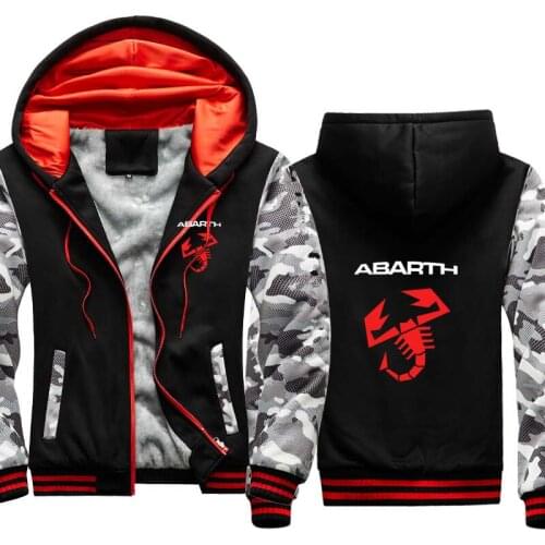 2021 New winter Mens cashmere Hoodie uniform Abarth car logo printing Casual Harajuku Warm Sweatshirts Mens mens jacket