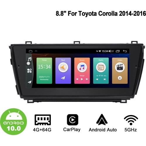 Joying 8.8inch Android10 Car Radio for Toyota Corolla 2014 2015 2016 GPS DSP Carplay 5G WIFI Optical Output Subwoofer SPDIF