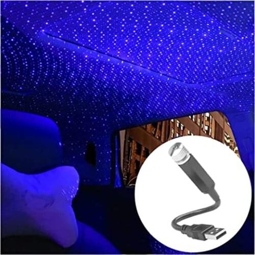 Romantic Auto Roof Projector Night Light Adjustable USB Flexible Atmosphere Projector Lamp for Car Ceiling Bedroom Decoration