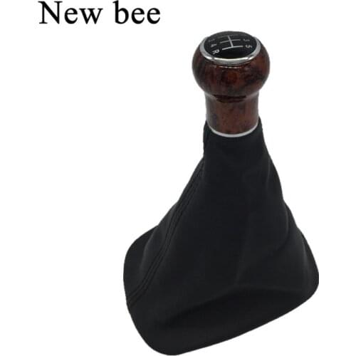 Car Styling 5/6 Speed Car Wooden Gear Shift Knob Gaitor Boot Case For Volkswagen VW Passat B5 1998 1999 2000 2001 2002 2003 2004