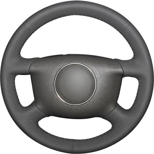 Hand Sewing Car Steering Wheel Cover For Audi A6 2000-2004 A3 2000-2003 Sport Customize DIY Steering Wrap Microfiber Leather
