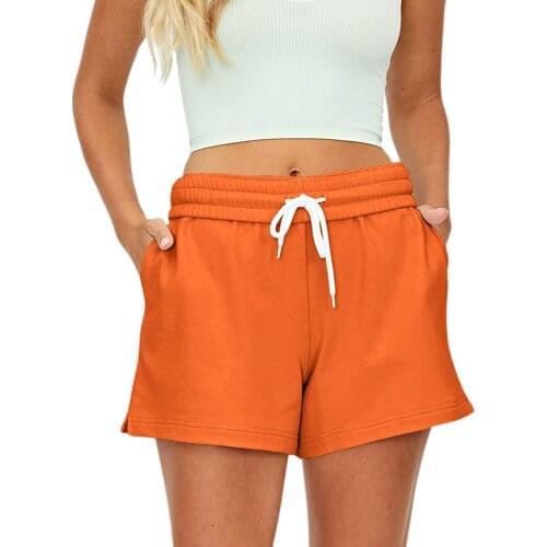 4 Colors Summer Women Casual Shorts with Adjustable Drawstring Elastic Waist Loose Version Pocket Decoration Summer Clothing