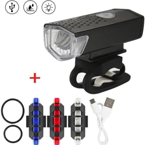 USB Rechargeable Bike Light Bicycle Front Rear Light Mtb Taillight Headlight Set Waterproof Cycling Light Bike Accessories