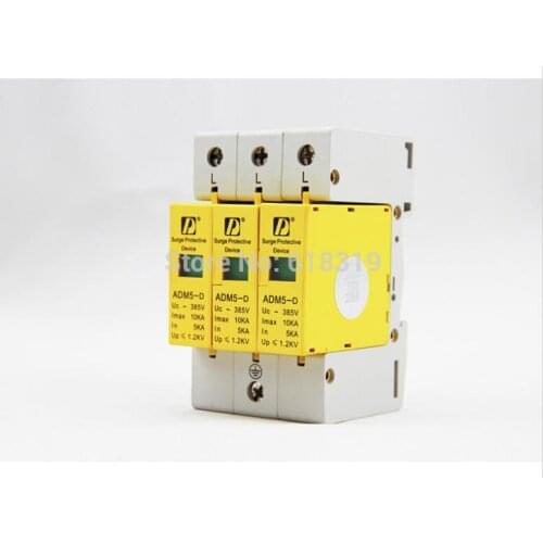 SPD 3P 5KA~10KA 385V AC Class D House Surge Protector protection Protective Low-voltage Arrester Device