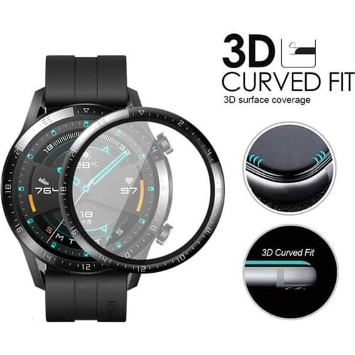 1/2/3PC Soft 3D Easy To Install Anti-Dirty Curved Composite Full-Side Protective Film For Huawei Watch GT2 46MM Smart Watch