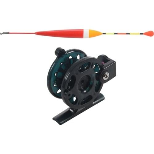 1 Pcs Winter Fishing Ice Fishing Reel Fly Fishing Reels Pesca & 10Pcs Carp Fishing Floats Set Buoy Bobber Stick